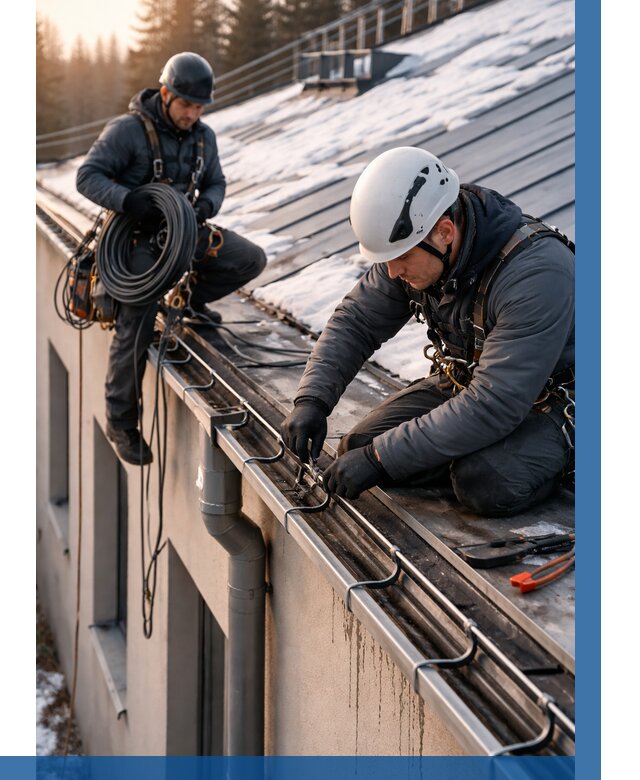 Монтаж греющего кабеля на кровле в Воронеже от 483 р. | ВЫСОТНИК-Врн