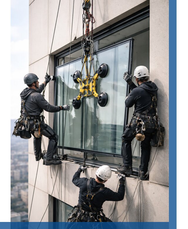 Монтаж стеклопакетов на высоте в Воронеже от 3437 р. | ВЫСОТНИК-Врн