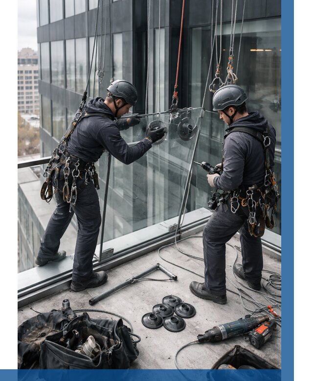 Монтаж стеклянных ограждений в Воронеже от 2685 р. | ВЫСОТНИК-Врн