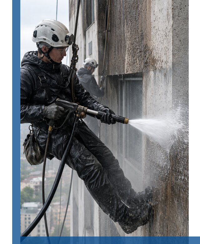 Гидроструйная очистка фасадов и конструкций в Воронеже