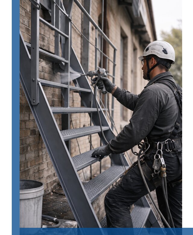 Покраска и антикоррозионная защита пожарных лестниц в Воронеже