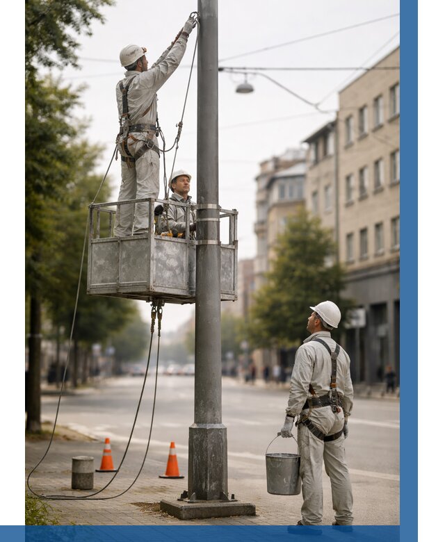 Покраска опор освещения в Воронеже от 5371 р. | ВЫСОТНИК-Врн