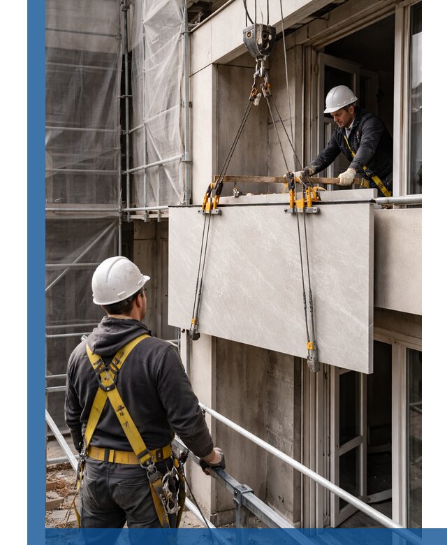 Подъем керамогранита на этаж в Воронеже грузчиками и техникой