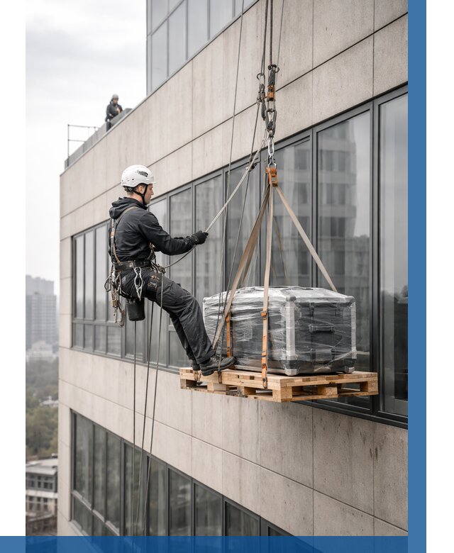 Спуск груза по фасаду в Воронеже от 3759 р. | ВЫСОТНИК-Врн