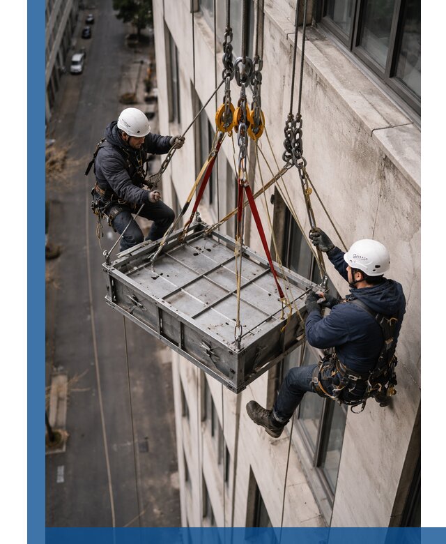 Спуск и подъем грузов по фасаду в Воронеже для зданий