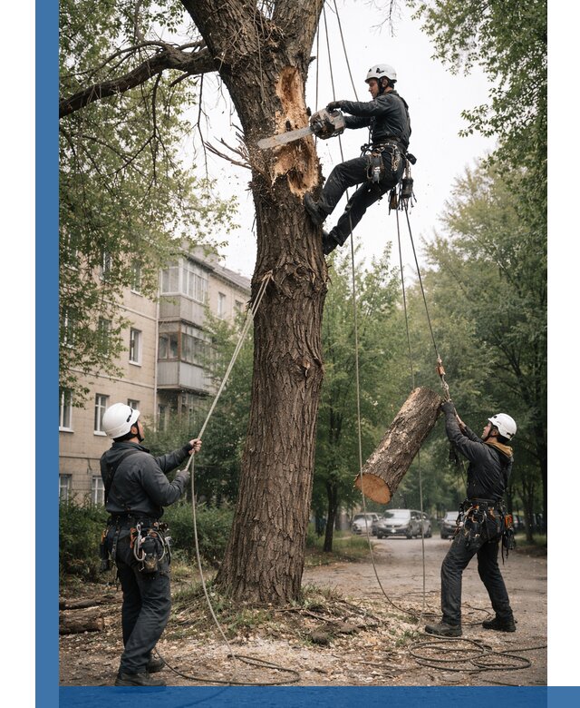 Срочное удаление аварийных деревьев в Воронеже с гарантией безопасности