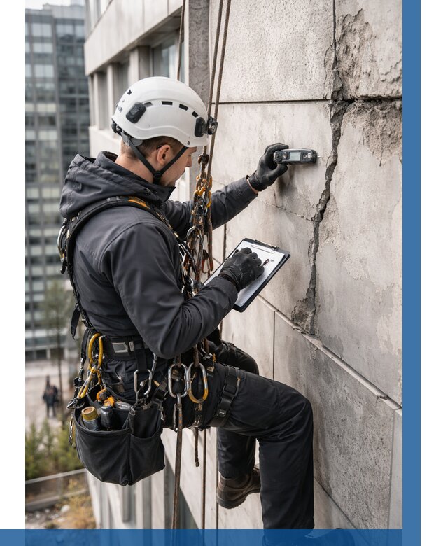 Обследование фасада альпинистами в Воронеже от 129 р. | ВЫСОТНИК-Врн