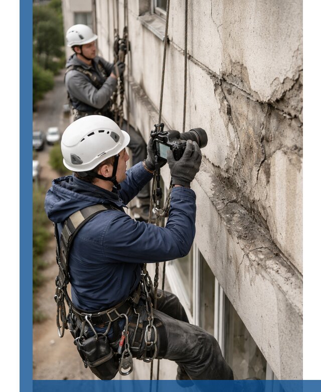 Фотофиксация дефектов фасада с высотной съемкой в Воронеже