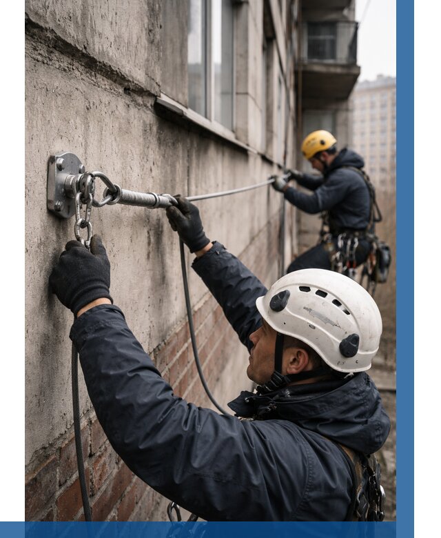 Монтаж анкерных линий в Воронеже от 3222 р. | ВЫСОТНИК-Врн