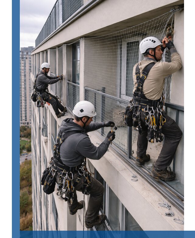 Профессиональный монтаж защитной сетки от птиц в Воронеже